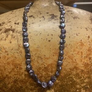 Honora Collection Necklace Peacock Baroque Pearls w/ Sterling Silver Clasp 20 In